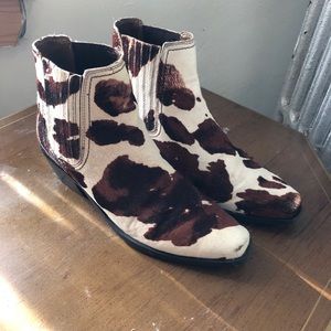 Cow print boots